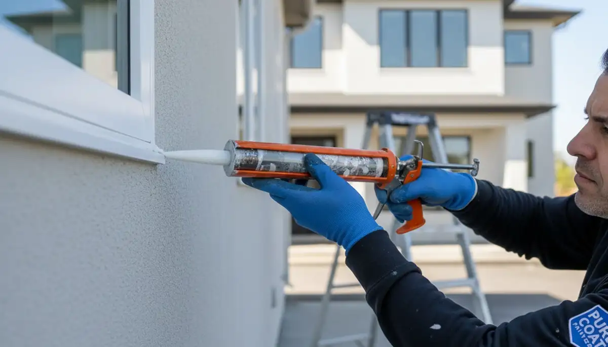 Professional caulking and sealing on Royal Oak, MI home exterior for weatherproof protection