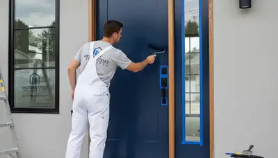 Professional door painting service in Royal Oak, MI by expert house painters restoring curb appeal