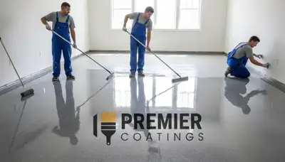 Professional epoxy floor coating in Royal Oak MI garage by local house-painting experts