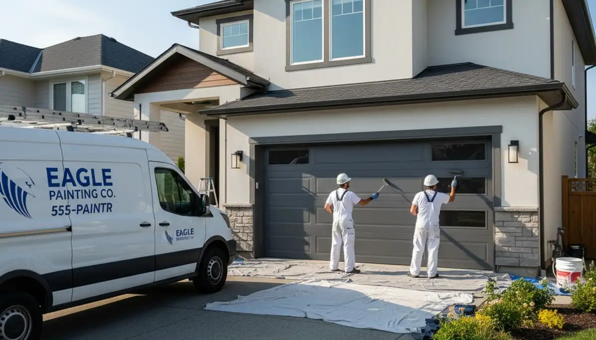Professional garage door painting in Royal Oak MI by expert local house painters