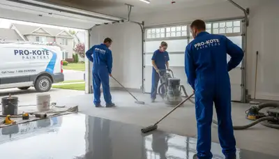 Epoxy garage floor coating in Royal Oak MI with durable finish by local painting professionals