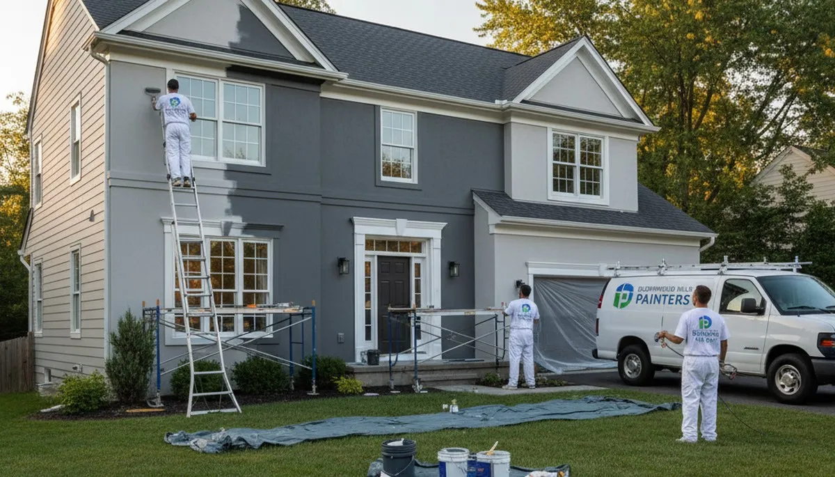 Professional house painters enhancing home exterior in Royal Oak, MI