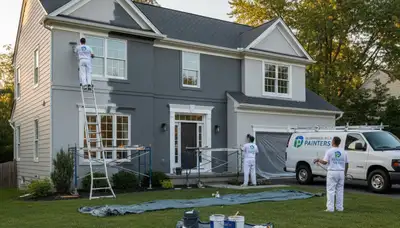 Professional house painters enhancing home exterior in Royal Oak, MI