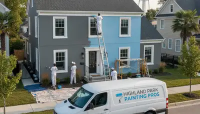 Professional house painters working on exterior home painting in Royal Oak, MI