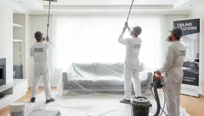 Professional popcorn ceiling removal by house painters in Royal Oak, MI for smooth modern ceilings