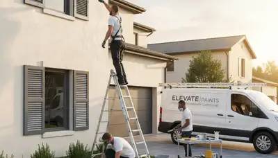 Professional shutter painting on a Royal Oak MI home by expert exterior house painters