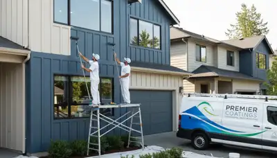 Professional siding painting on a Royal Oak, MI home exterior by expert house painters
