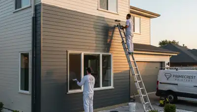 Professional siding painting on a Royal Oak, MI home exterior by expert local painters