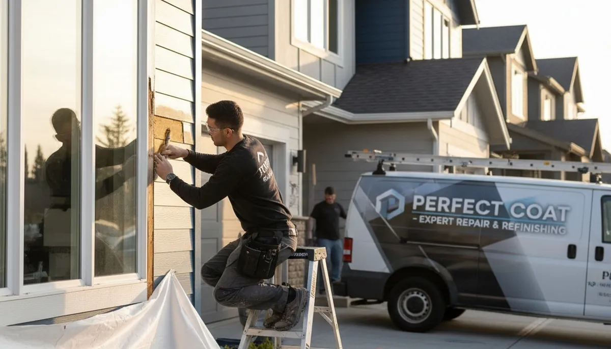 Professional wood rot repair and exterior house painting in Royal Oak, MI by expert restoration team